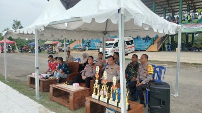 Sembilan Personel Polres PALI Amankan Turnamen Seleksi SSB U-15 Digelora 10 Nopember