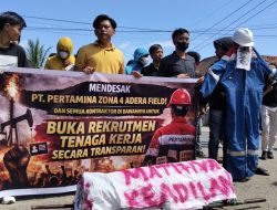 Aksi Unjuk Rasa Koalisi Masyarakat Lematang, Tuntut Pertamina Adera Rekrutmen Terbuka