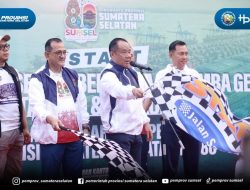 Lautan Massa Merahkan Palembang, Cik Ujang Lepas Jalan Santai HUT ke-80 Sumsel
