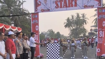 Semangat Kemerdekaan Membara! 137 Pelajar PALI Padati Lomba Gerak Jalan HUT ke-81 RI