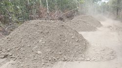 Proyek Jalan Rp1,45 Miliar di PALI Disorot: Batu Campur Tanah hingga Papan Proyek “Numpang” di Pohon